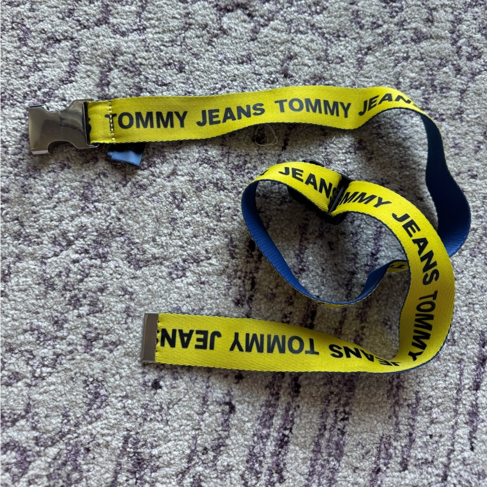 Tommy Jeans Trendy Metal Buckle Neon Ribbon Two Tone Belt
